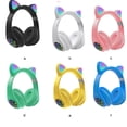 thumbnail image 4 of Cateissary Auriculares con orejas de gato con micrófono Bluetooth 5,0, auriculares inalámbricos con cancelación de ruido RGB, Gamer, adultos, niños y Cables de audio/vídeo No.04, 4 of 8