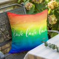 thumbnail image 5 of Love Rainbow Throw Pillow Cover Gradient Cotton Linen Cushion Cover Throw Pillow Case with Invisible Zipper for Couch Sofa Bed Chair Car 18x18 Inch, 5 of 9