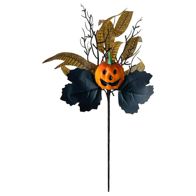 Modern Home Decor, Halloween Artificial Flowers Decorations Black Roses Pumpkins with Vase Arrangements Halloween Table Centerpiece for Kitchen Dining Living Room Home Indoor Decor