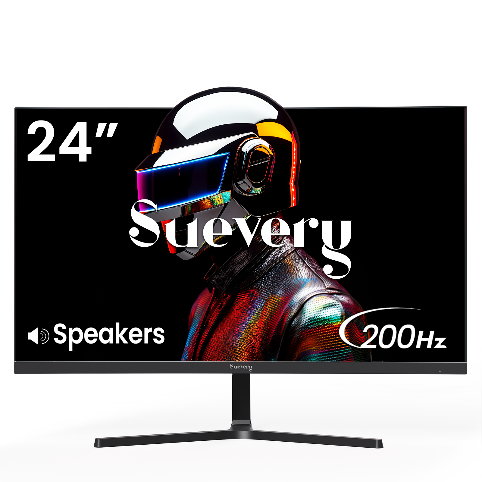 Suevery 24" 200Hz Gaming Monitor, IPS 1080p FHD Computer Monitor, Built-in Speakers, 120% sRGB, FreeSync, Blue Light Filter, Wall Mountable, HDMI/DP, Black