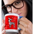 thumbnail image 2 of 3drose, Cute Grey Italian Greyhound Red with Santa Hat, 15oz Two-tone Blue Mug, 2 of 6