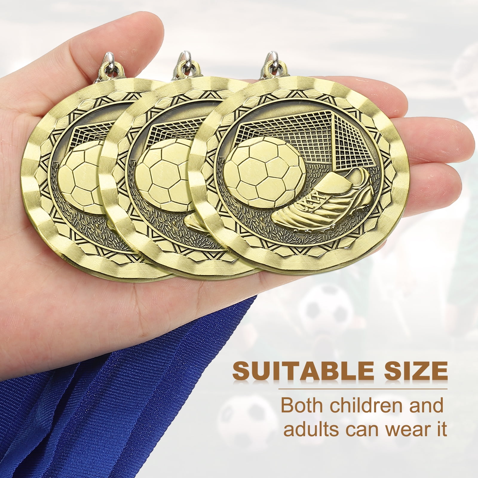 Uxcell Football Events Sneakers Embossing Award Medals with Ribbons, Winner Medals Prizes for Competitions Sports Party Red