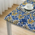 thumbnail image 4 of Creowell  Fabric Tablecloth, Allure Yellow and Blue Floral Bordered Print, Indoor Outdoor Stain and Water Resistant Table Cloth, Provence French Country, 4 of 7