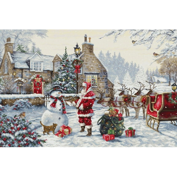 Santa's Cottage BU5011L Counted Cross-Stitch Kit