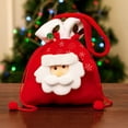 thumbnail image 3 of Drawstring Christmas Bags, 3D Design Fabric Christmas Bags for Christmas Party Supplies, Cute Candy Bag Convenient Non Woven Fabric Christmas Element 3D Gifts Bag for Festival, 3 of 8