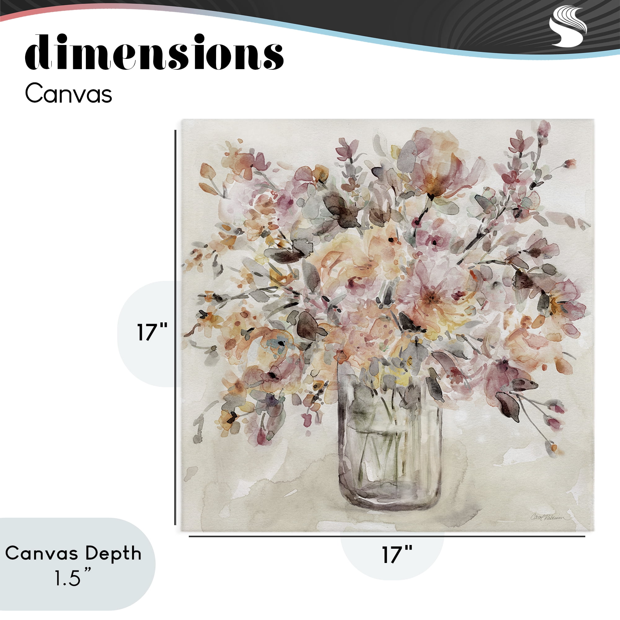 Stupell Industries Fluid Petals Watercolor Bouquet Canvas Wall Art, design by Carol Robinson
