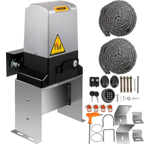 VEVOR Sliding Gate Opener 3300 lbs Automatic Sliding Gate, Gate Opener Motor with 2 Remote Controls, 230 ft Remote Distance Driveway Rolling Gate, Automatic Sliding Gate Opener for Sliding Gate