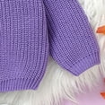 thumbnail image 4 of UngA Toddler Halloween Baby Boy Girl Halloween Sweater Pumpkin Warm Pullover Sweatshirt Knitwear Knitted Spring Fall Clothes Purple,12-18 Months, 4 of 6