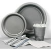 Shindigz Metallic Silver Plastic Tableware Party Pack for 20 Gold/Silver Party Supply Sets, 233 Pieces