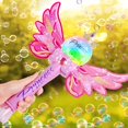 thumbnail image 2 of Máquina de burbujas con varita mágica de hadas, pompas de jabón para niños, juguete de pistola de burbujas con música y luces, juegos de burbujas portátiles para niñas, 2 of 5