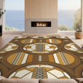 thumbnail image 2 of Design&I 2'x3' Washable Accent Rug Shaped Football Beast Retro Athletic Stripe Footboard Themed for Kitchen, Pet Station, Friendly & Non-Slip Built-In Grip, 2 of 7