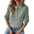 thumbnail image 3 of CAIXIA Womens Long Sleeve Waffle Knit Henley Shirts | Button Down Raglan Top, Loose Fit Cozy Basic Tees, Comfy Clothes, Casual Pullover Tunic for Spring, Fall, Winter Layering, 3 of 5