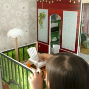 Delta Children Deluxe Maui Dollhouse with 50 Accessories - Large Wooden 4-Story Dollhouse with 12 Rooms - Working Elevator, Slide, Lights/Sounds - Fits 12-inch Dolls - Pretend Play Gift for Ages 3+