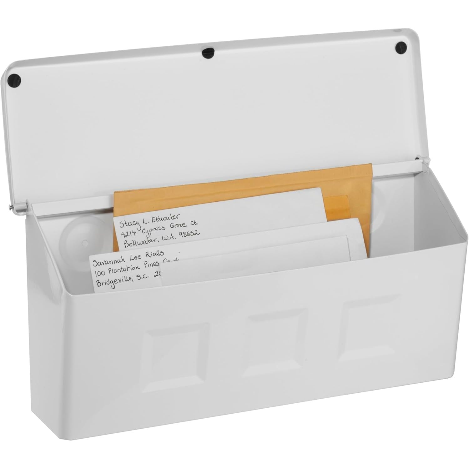 Architectural Mailboxes Wayland Galvanized Steel Wall Mount Mailbox, 2689W-10, White, Small Capacity