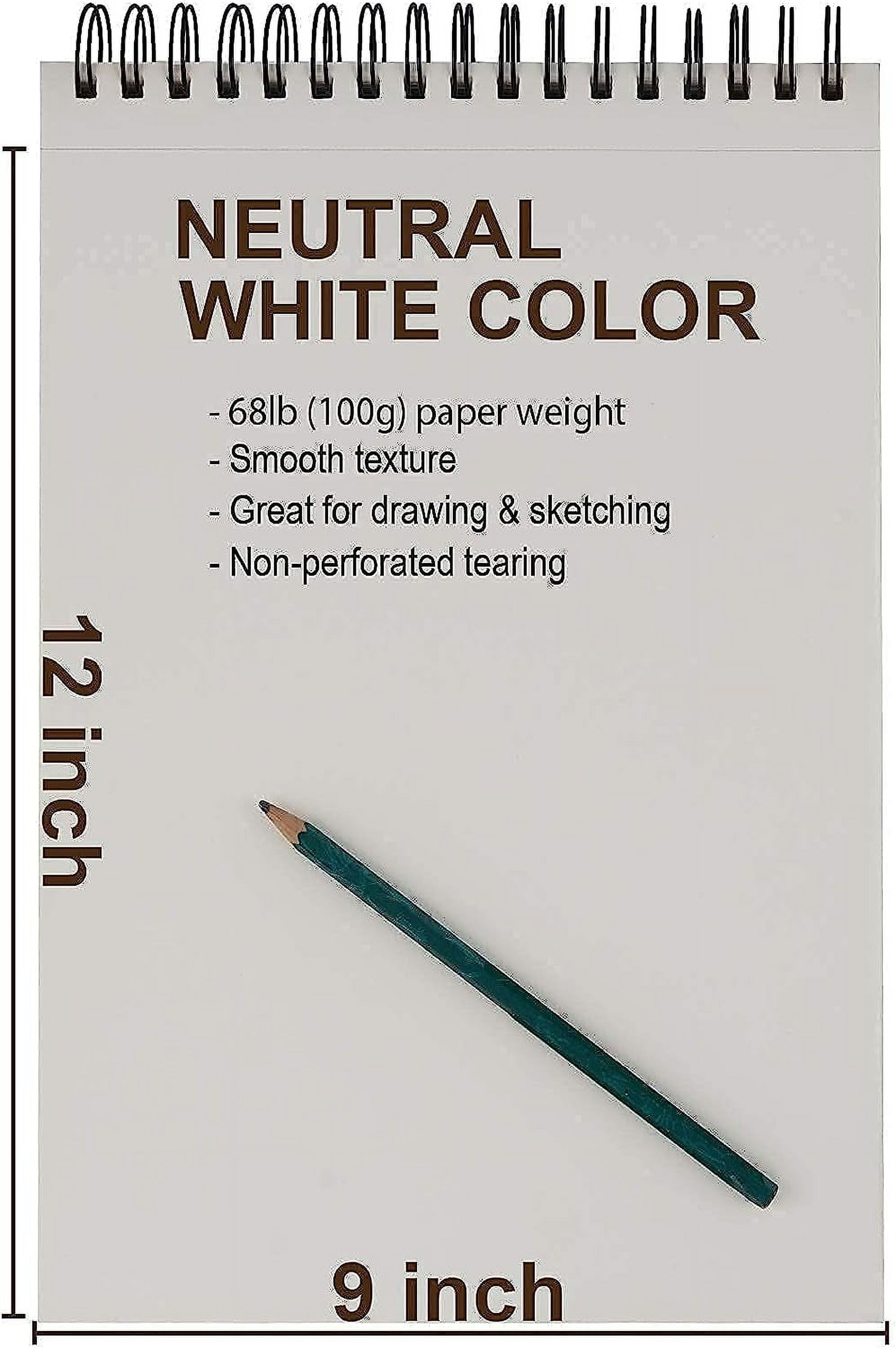 9x12 Inches Sketch Book for Kids, Adult, Top Spiral Bound Drawing Paper Pad 100 Sheets (68 lb/100gsm) Mixed Media Sketchbook Pad for Drawing, Acid