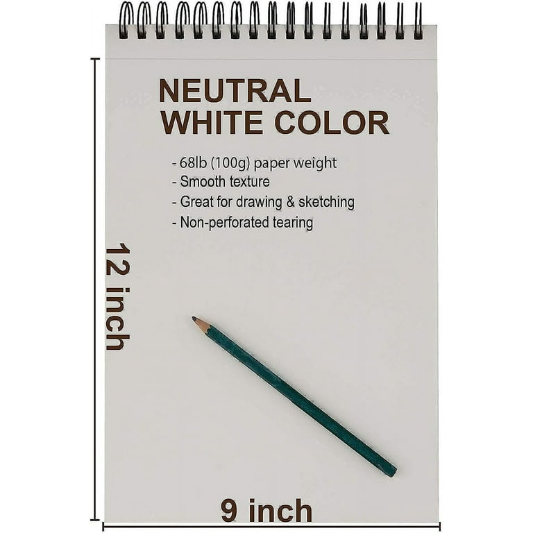 New Sketch Pad Book 9 x 12 Art Drawing Paper 40 sheets + Colored