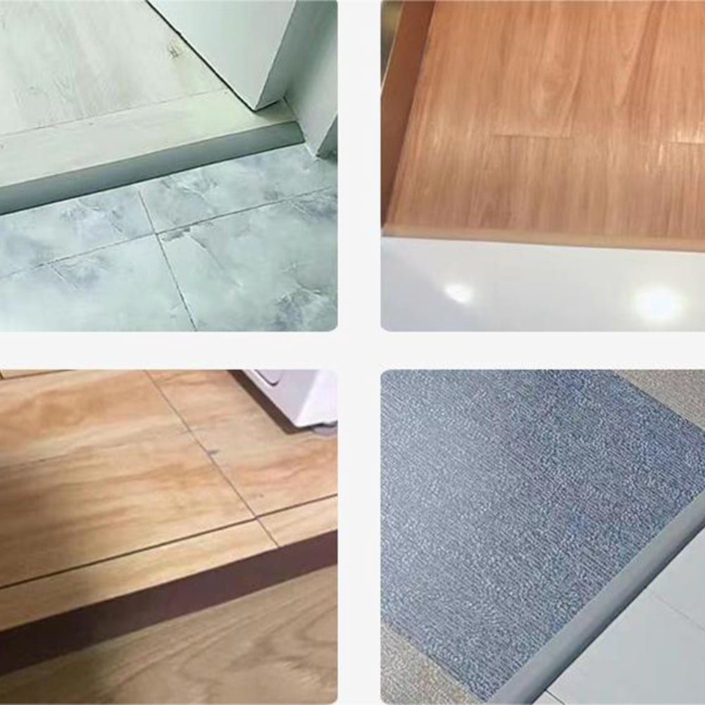 Floor Transition Strip 2M Self-Adhesive Flat Laminate Floor Cover Strip Seamless Room Divider PVC Flooring Trim for Hardwood Tile Vinyl