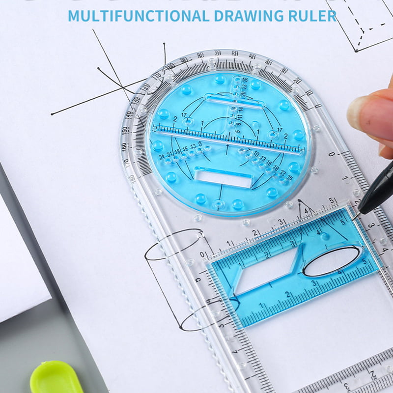 Multifunctional Geometric Ruler Measuring Geometry Rulers Drawing Template Measuring Tool for Students School Study Design Office Building Drafting Tools Circle Template Drafting Tools Kits Basic 