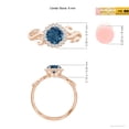 thumbnail image 5 of ANGARA Natural Vintage Inspired London Blue Topaz Flower and Vine Ring in 14K Rose Gold for Women (Size-6mm) | November Birthstone Jewelry for Women | London Blue Topaz Ring (Ring Size - 7), 5 of 10