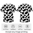 thumbnail image 3 of QTAGTESS Men's Cow Print T-Shirt Black and White Animal Pattern Graphic Tee Shirt, 3 of 7
