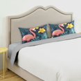 thumbnail image 3 of Yayeee Pillowcase Queen Size Set of 2 Satin Wrinkle Resistant Pillow Case, Pink Floral Flamingo, 3 of 7