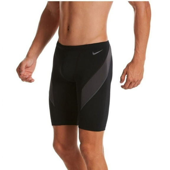Nike HydraStrong Jammer SwimSuit Men's 24 Black Gray Colorblock Pull-On SRT512