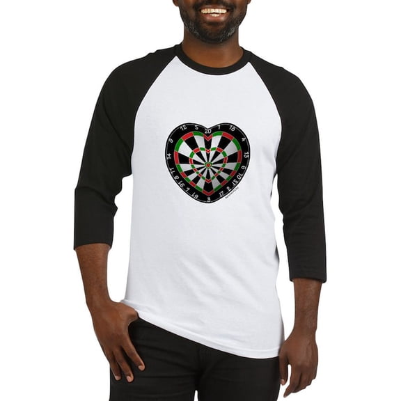 CafePress - Dart Love Baseball Jersey - Cotton Baseball Jersey, 3/4 Raglan Sleeve Shirt