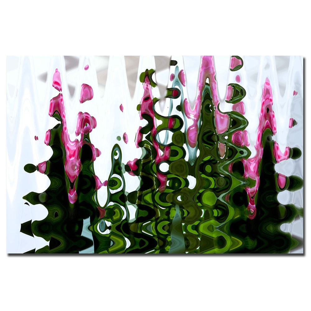 Trademark Fine Art "Abstract in Pink and Green" Canvas Art by Martha Guerra, 16x24