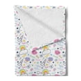 thumbnail image 2 of Cartoon Soft Flannel Fleece Blanket, Rainbow Clouds I Believe in Unicorns Love Hope Happy Cupcake Ice Cream Magic Kids, Cozy Plush for Indoor and Outdoor Use, 60" x 80", Multicolor, by Ambesonne, 2 of 5