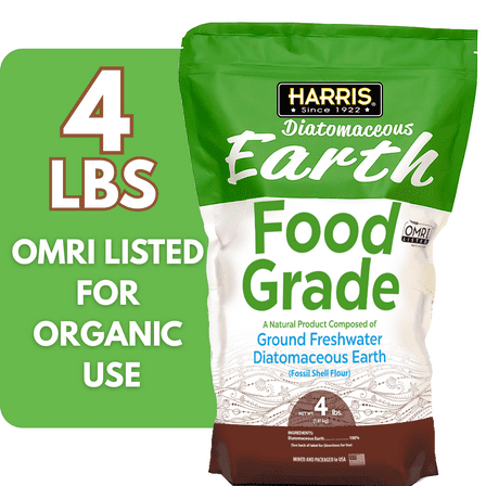 Harris Food Grade Diatomaceous Earth Powder - OMRI Listed for Organic Use, 4lb Bag