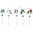 thumbnail image 2 of Luces de rosas con energía solar y estaca para jardín, lámpara decorativa para exteriores para caminos y patios (flores amarillas con mariposas), 2 of 6