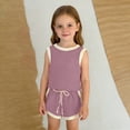 thumbnail image 2 of Jamsmile Toddler Girls Outfit Sets Summer Sleeveless Vest And Shorts Two Piece Playwear Casual Athletic Wear For Kids Girls, 2 of 5