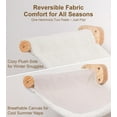 thumbnail image 4 of Peluomoz Beige Dual-Sided Wall Mounted Cat Hammock, Canvas and Plush Fabric, 1 Count, 4 of 9