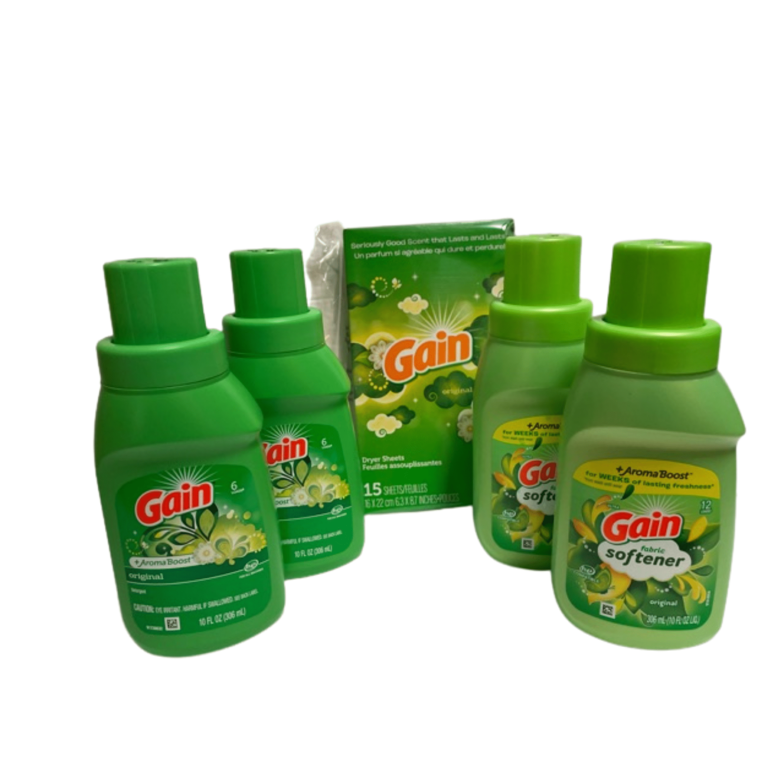 Gain Detergent, Softener and Dryer Sheet Bundle
