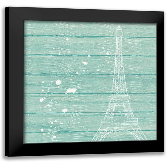 Aesthete 12x12 Black Modern Framed Museum Art Print Titled - Cyan Paris