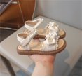 thumbnail image 5 of Otqutp Formal Toddler Girls Dance Shoes Cute Girls Fashion Summer Bow Pearl Open Toe Soft Sole Flat Shoes for 2 to 11 Years, 5 of 9