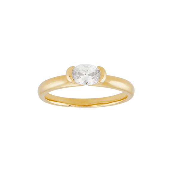 Women's Welry Oval-Cut Cubic Zirconia Ring in 14kt Gold-Plated Sterling Silver, Size 8