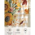 thumbnail image 6 of Fall Sunflower Sheer Curtains 45 inches Long, Watercolor Maple Leaf Orange Buffalo Plaid Light Filtering Sheer Window Curtains Rod Pocket Voile Drapes for Bedroom Living Room, 52"W x 45"L 2 Panels, 6 of 7