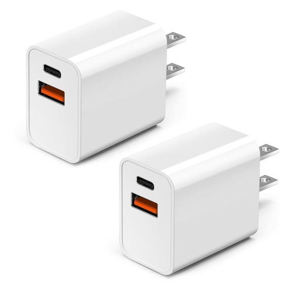 20W USB C Fast Charger, 2-Pack Dual Port PD Power Adapter Wall Charger Block Compatible with iPhone 15/15 Pro/15 Pro Max/15 Plus/14/13/12/11, XS/X, iPad, Watch, Google Pixel, Samsung Galaxy & More