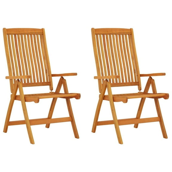 vidaXL Patio Folding Chairs Camping Garden Lawn Chair Solid Wood Eucalyptus