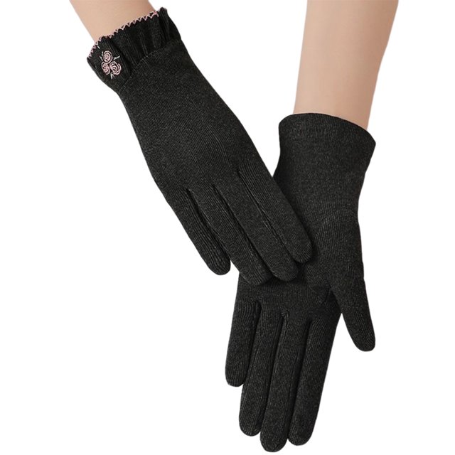 Minnieouse Guantes de moda Calefacción, Mujeres Invierno Aire libre Manoplas Dedos divididos Conducción peluda Ciclismo Pantalla táctil Protección guantes y mitones Negro Minnieouse AP014261-02