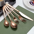 thumbnail image 4 of Just Houseware Rose Gold Silverware Set 20 Pieces, Stainless Steel Flatware Set, Titanium Plating Cutlery Set, Knives Forks Spoons Service for 4, 4 of 8