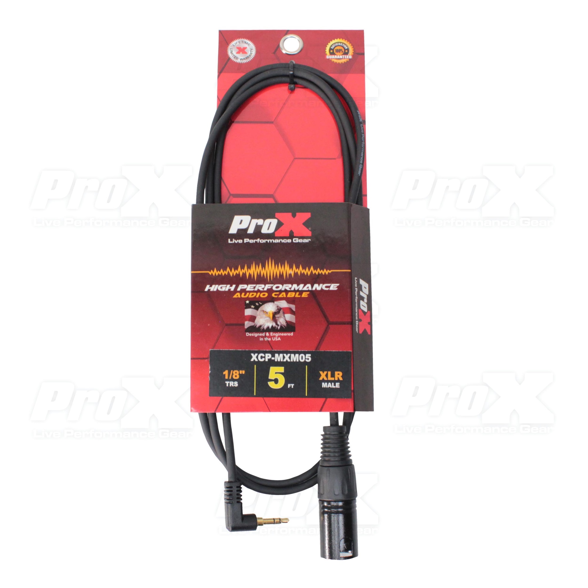 ProX XCP-MXM05 5 Ft. Unbalanced 1/8" (3.5mm) TRS Mini to XLR-M Premium Audio Cable