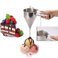 thumbnail image 3 of Home Baking Essential: Stainless Steel Conical Funnel Tool Set with Stand - Manual Operation for Chocolate Sauce, Eggs & Cookies - Rustproof, Compact Design - Large 17mm Hole for Creative, 3 of 6