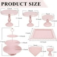 thumbnail image 2 of Set of 9 Cake Stands Metal Cupcake Stand Set Multiple Styles Candy Fruit Display Tower Dessert Plate Cake Serving Tray for Birthday Party Wedding Anniversary Baby Shower Engagement (Pink), 2 of 14