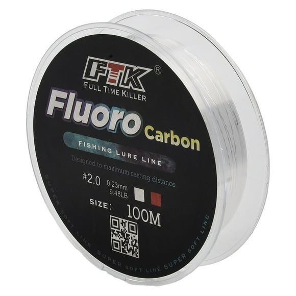 100M Fluorocarbon Fishing Lure Line 4.13-34.32LB Carbon Fiber Leader Soft Line White