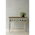 thumbnail image 4 of Creative Co-Op Zinc-Finished Metal and Wood Scalloped Edge Sofa Table, Silver, 4 of 10