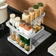 thumbnail image 5 of Organizador de especias giratorio de 360° | Estante extraíble de 2 niveles para armario de cocina, refrigerador y debajo del fregadero | Diseño expandible para botellas y frascos | Blanco, verde,, 5 of 8