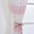 thumbnail image 2 of Efavormart 2 Panels White/Blush Faux Linen Woven Sheer Window Drapery Stripe Window Treatment Grommet Curtain Panel 52"x84", 2 of 11
