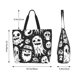 thumbnail image 5 of Balery Black White Spooky Ghosts Bolsa Tote Estilo Estético con Cremalleras, Bolsa de Hombro, Bolsa de Compras Grande y Plegable, 5 of 8